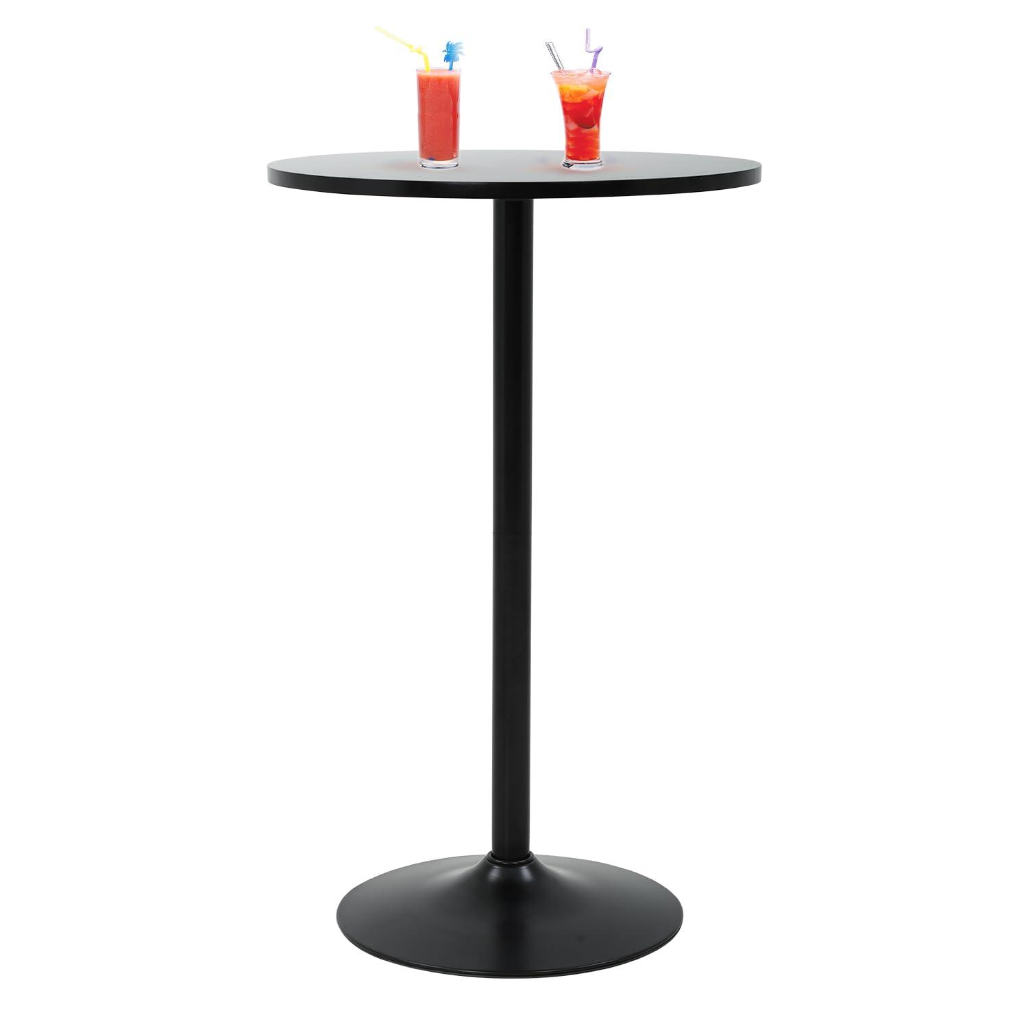 FDW Modern Round Pub Hydraulic Dining Room Home Kitchen Bar Top Tall Table, Black