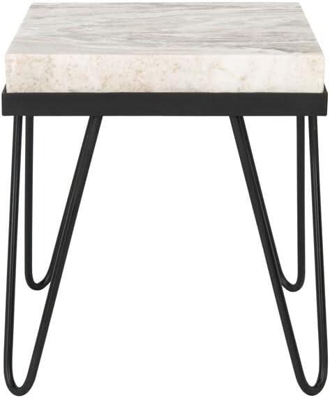 Jada Stone Top Accent Table - Multi Grey Stone/Black - Safavieh.