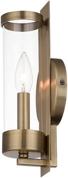 Modern Elegance 1-Light Polished Brass Sconce with Clear Glass