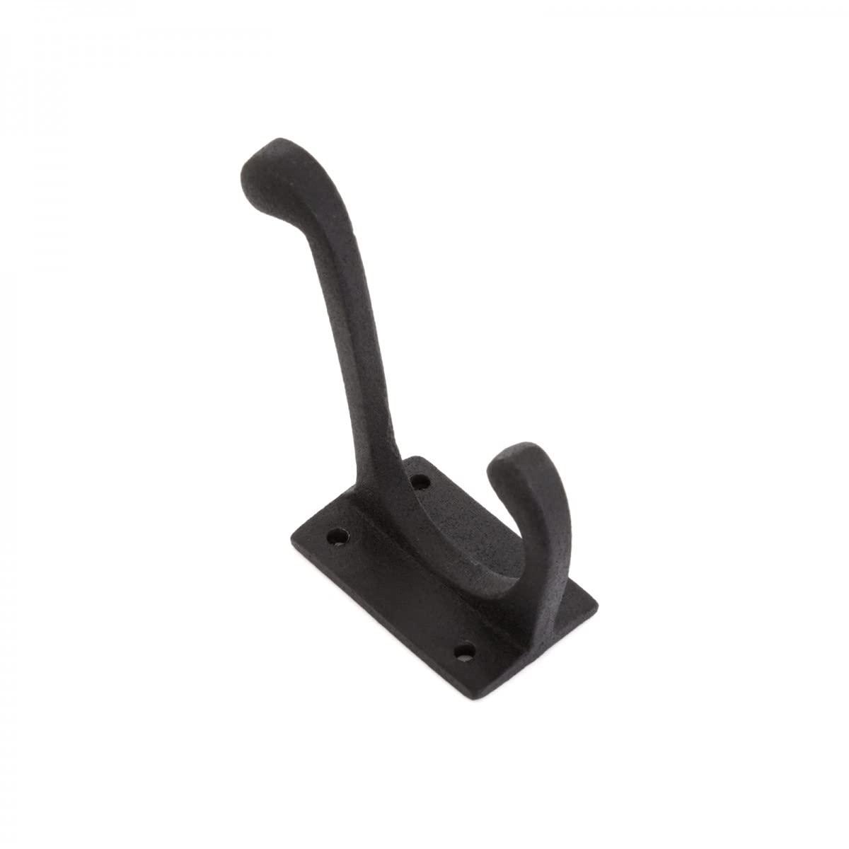 The Renovators Supply Inc. 25845 Wrought Iron Double Wall Mounted Robe Hook (Set of 3)