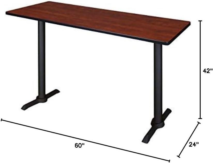 Cherry and Black Metal 60-Inch Cafe Training Table