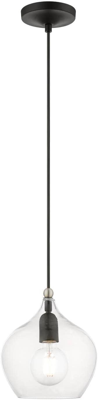 Livex Lighting Aldrich 1 - Light Pendant in  Black/Brushed Nickel