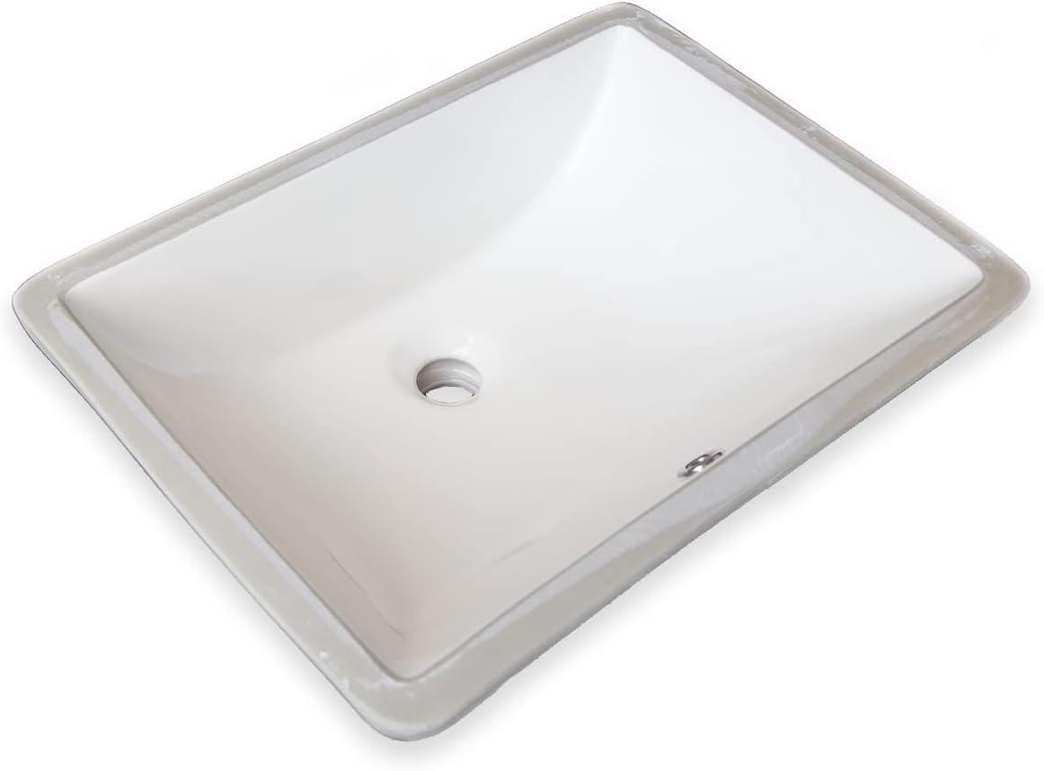 Wells Sinkware Rhythm Series 15'' Ceramic Rectangular Bathroom Sink with Overflow