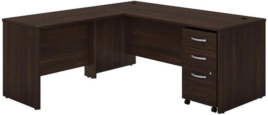 Bush Business Furniture Studio C L Shaped Desk with Mobile File Cabinet and Return