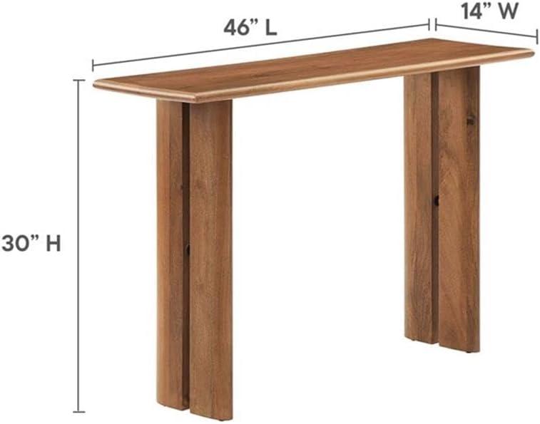 Amistad 46" Walnut Solid Wood Modern Farmhouse Console Table