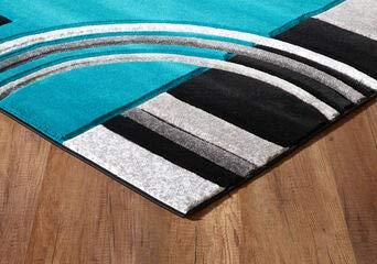 GLORY RUGS Area Rug Modern Soft Hand Carved Contemporary Floor Carpet with Premium Fluffy Texture for Indoor Living Dining Room and Bedroom Area (4x6, Turquoise)