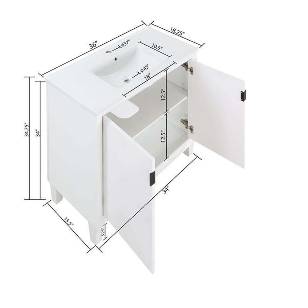Manhattan Comfort Hyde Vanity Sink, 24 in, 24 INCH
