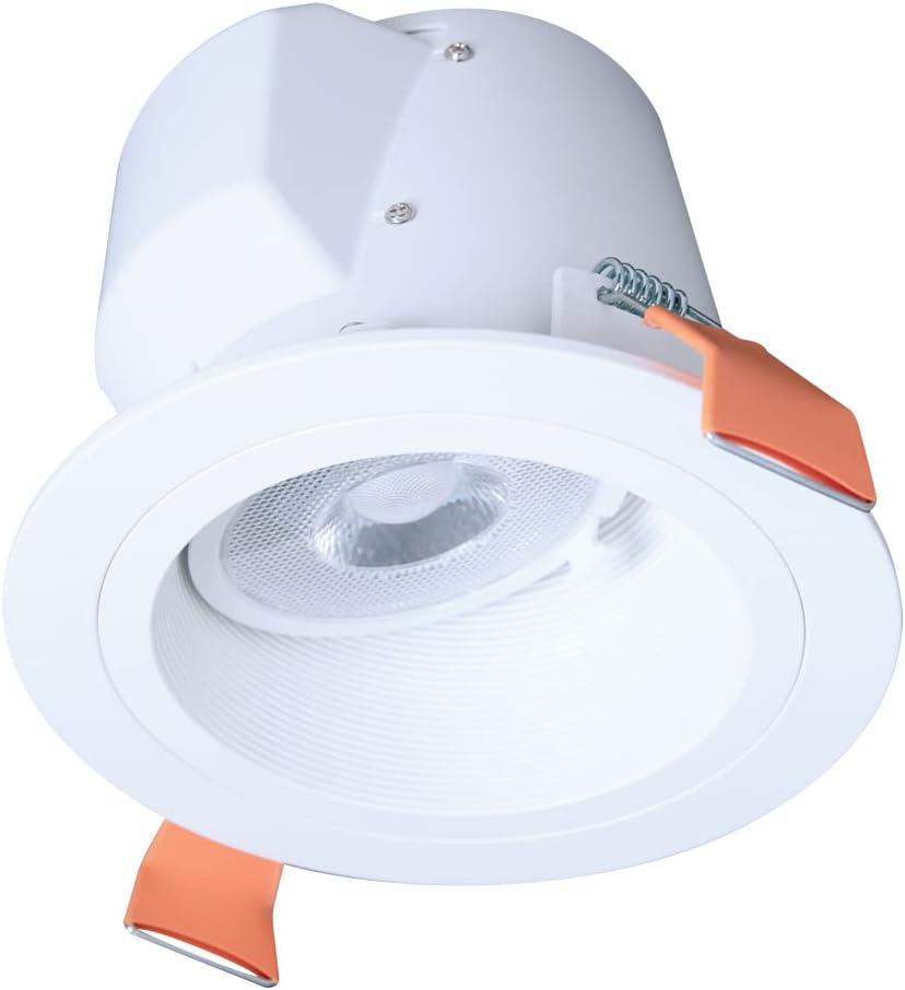 6 in. Selectable CCT 2700K to 5000K Integrated LED White Recessed Light, Sloped Ceiling Trim, LED direct mount module