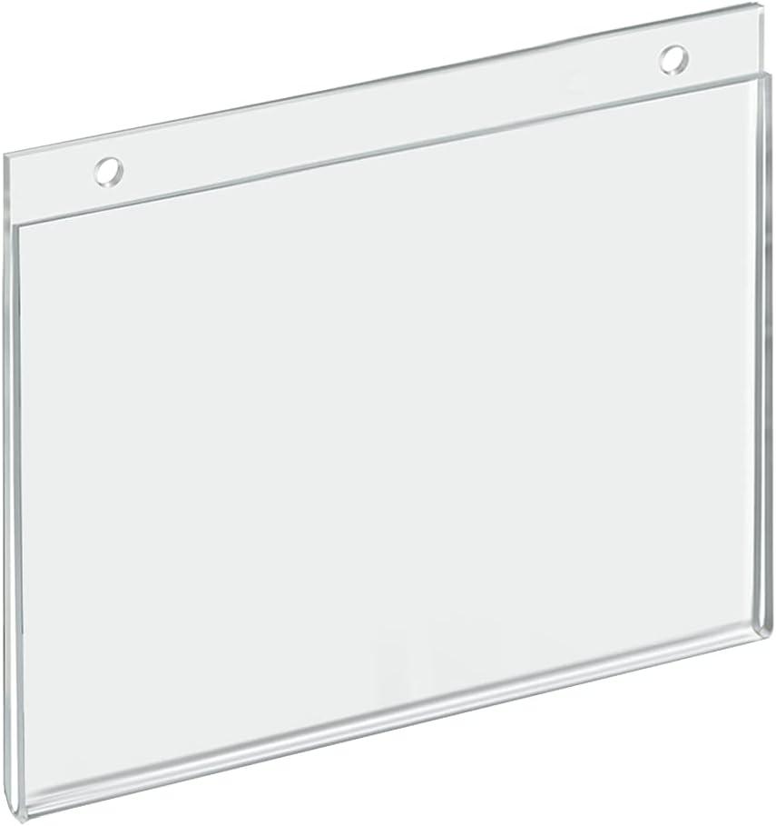 Azar Displays Clear Acrylic Wall Hanging Frame 7" Wide x 5'' High - Horizontal/Landscape, 10-Pack (Set of 10)