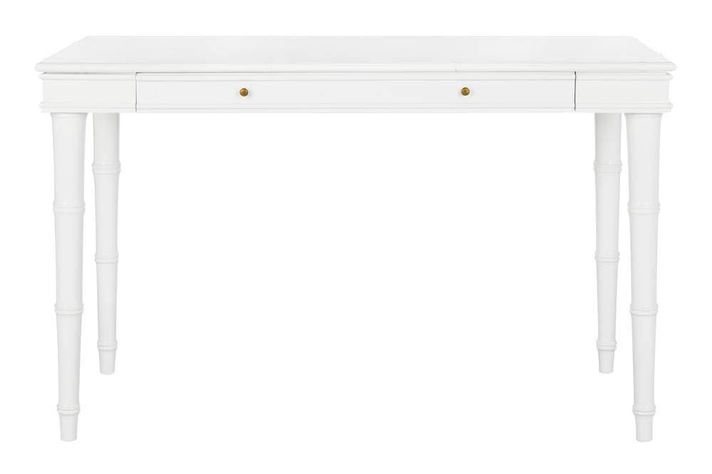 Noely Writing Desk - White/Gold Handle - Safavieh