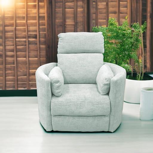 Windstream Gray Chenille Swivel Glider Recliner with Hardwood Frame
