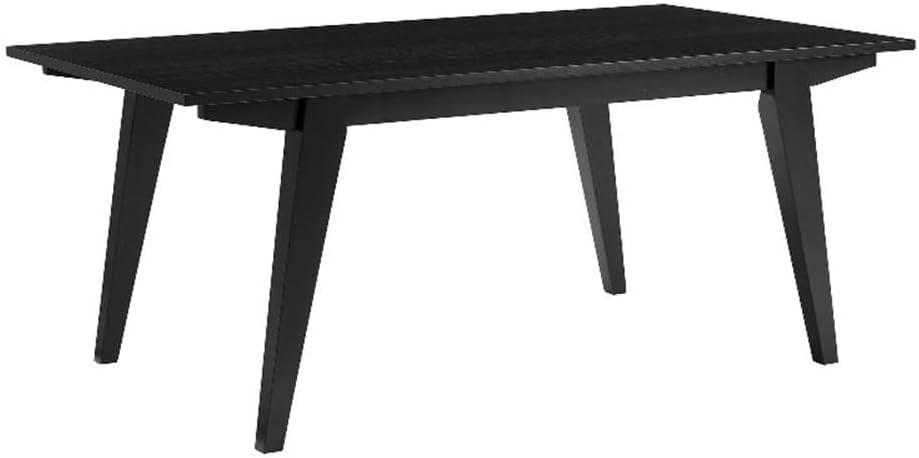 Black Solid Wood Japandi Minimalist Coffee Table, 43 Inch