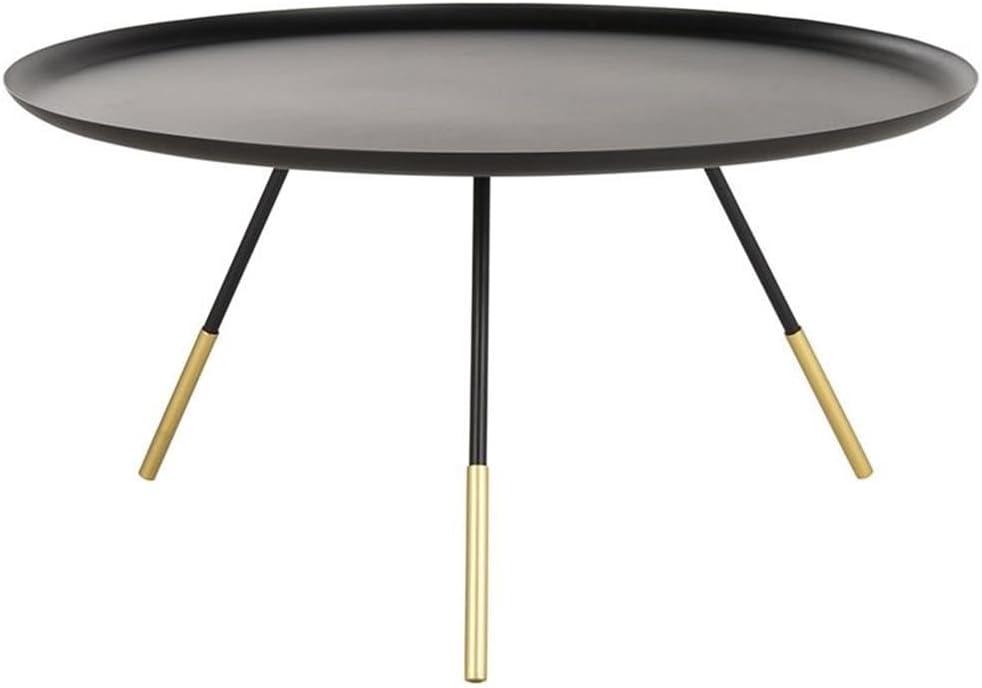 Orson Coffee Table with Metal Gold Cap - Black/Gold - Safavieh