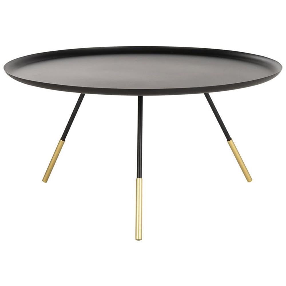 Orson Coffee Table with Metal Gold Cap - Black/Gold - Safavieh