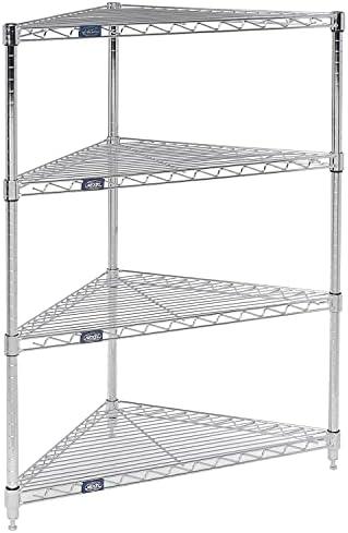 42 x 24 x 18 Inch Chrome Corner Wire Shelving Unit