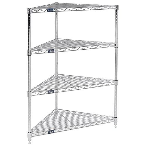 42 x 24 x 18 Inch Chrome Corner Wire Shelving Unit