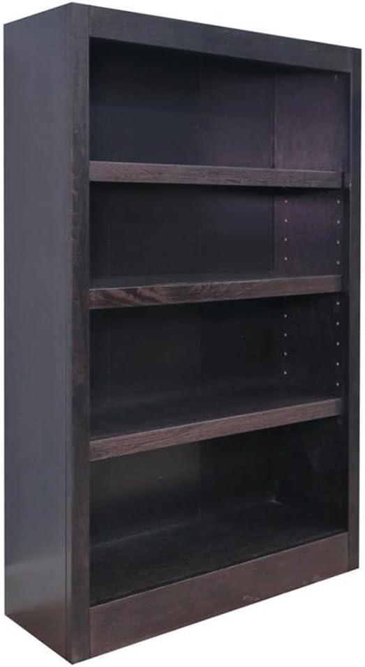 Concepts in Wood  Single Wide Bookcase, 4 Shelves Espresso Espresso Finish