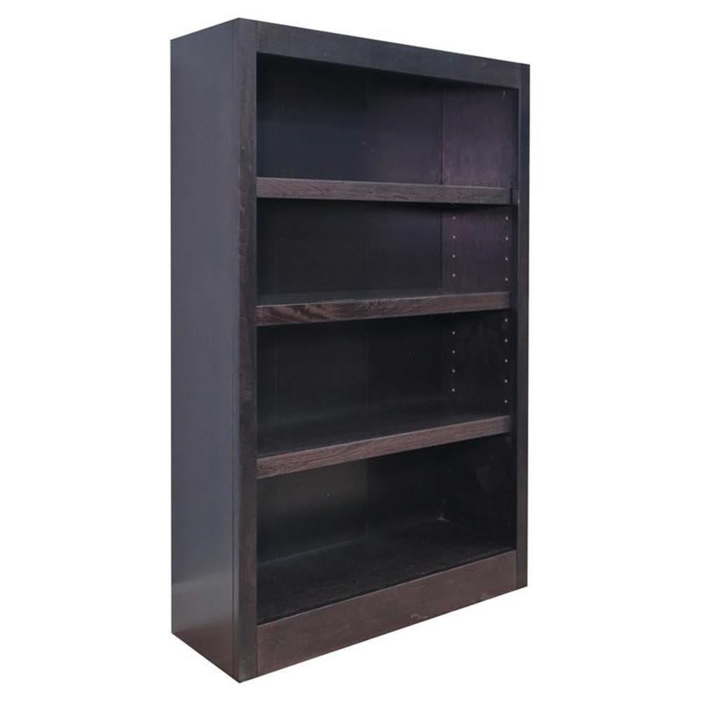 Concepts In Wood  Single Wide Bookcase- Espresso Finish 4 Shelves