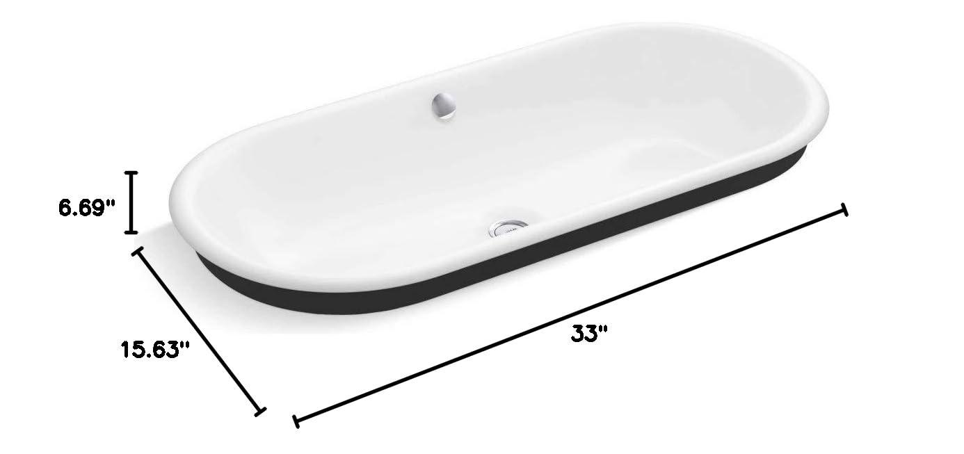 Iron Plains Capsule Vessel/Drop-In/Under-Mount Bathroom Sink with Iron Gate Painted Underside