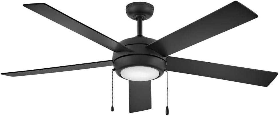 Matte Black 60" LED Ceiling Fan with Walnut Blades