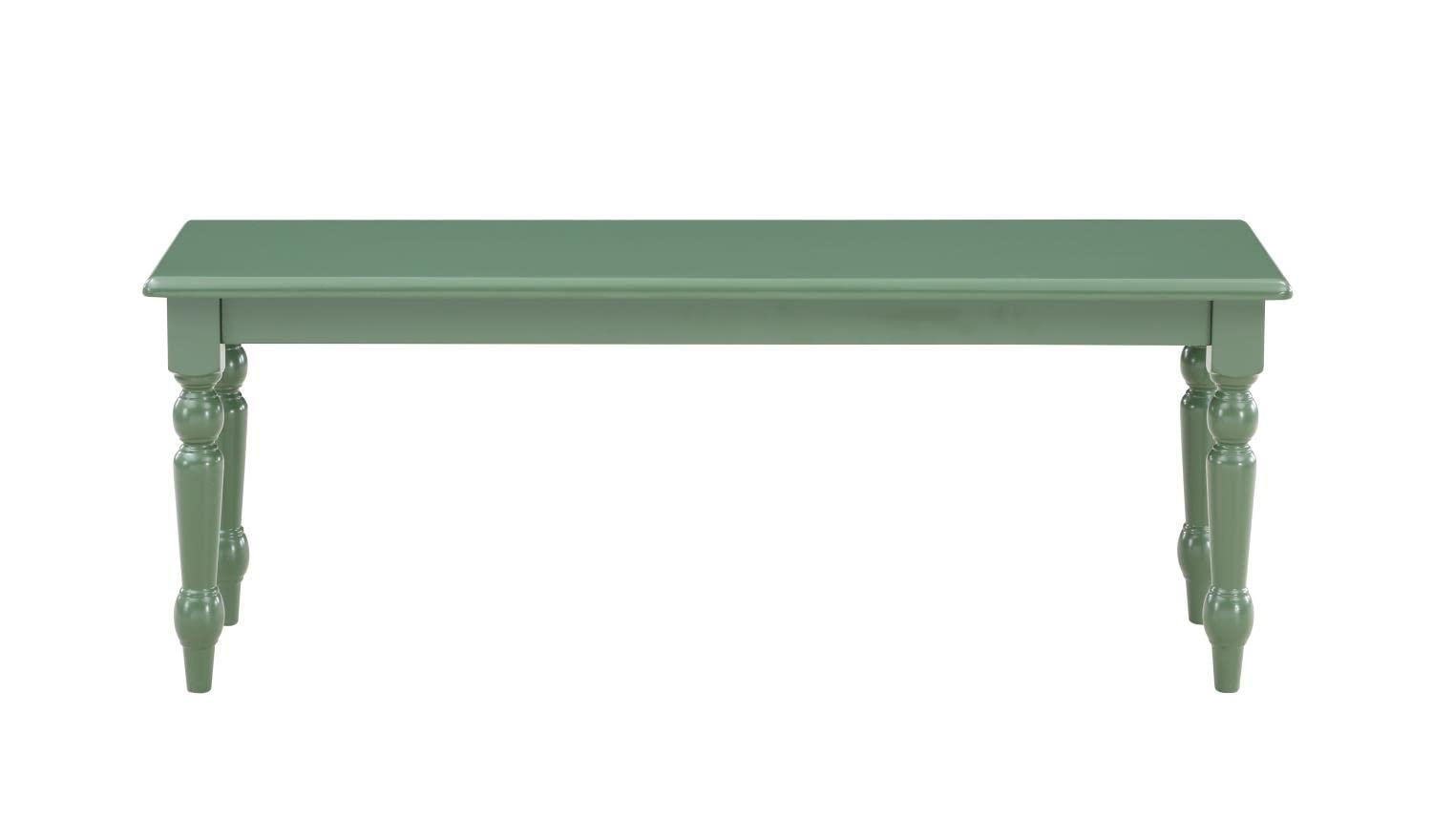 Boraam Wood Carolina Rubberwood Dining Bench - Equestrian Green Finish