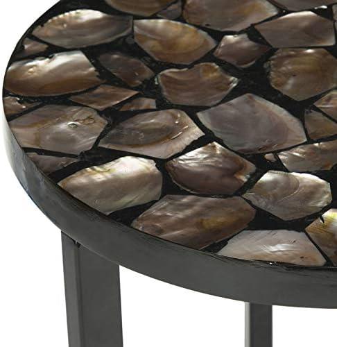 SAFAVIEH Zaira Contemporary Lacquer End Table, Warm Grey/White