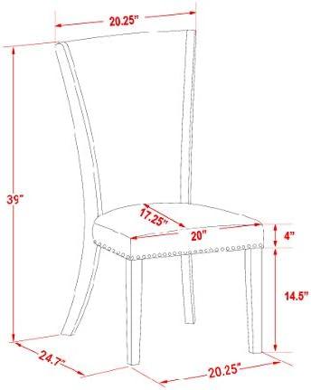 East West Furniture Norden 3-piece Wood Table and Dining Chairs in White