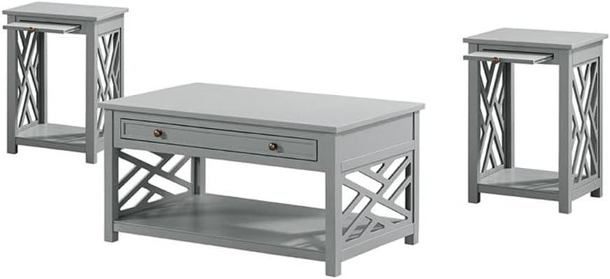 Alaterre Coventry 36" Coffee Table with Drawer and Two End Tables with Tray, Set of 3