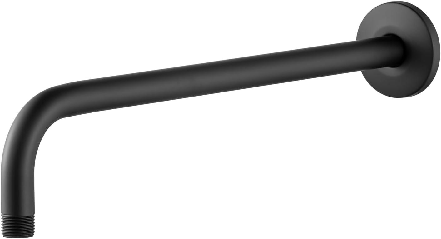 Matte Black 12-Inch Wall Mount Shower Arm