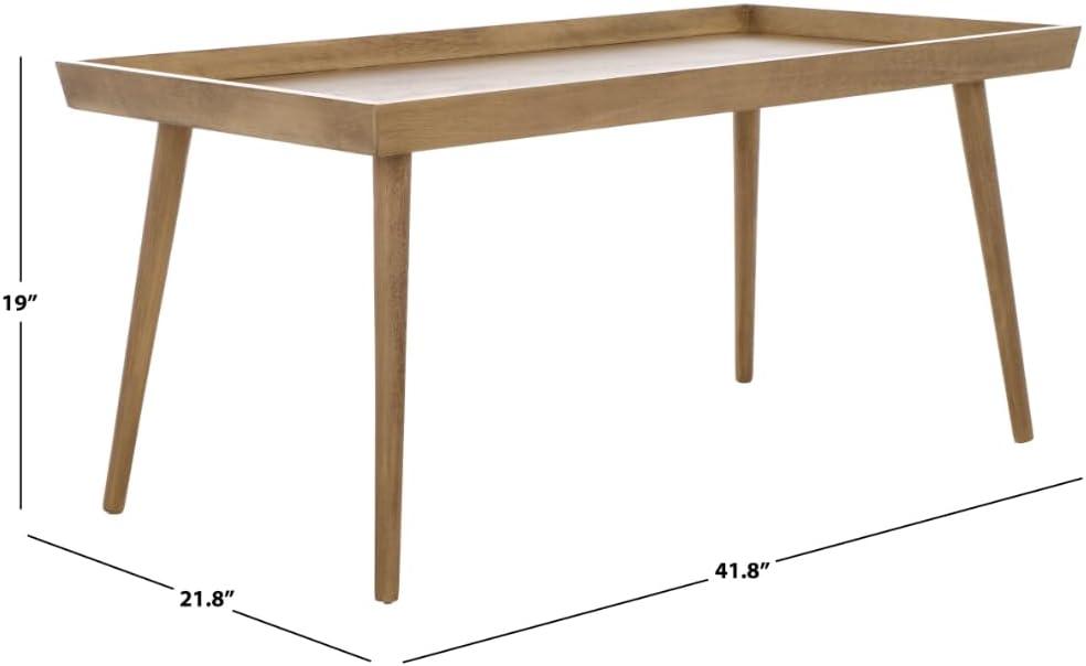 Nonie Coffee Table With Tray - Light Brown - Safavieh