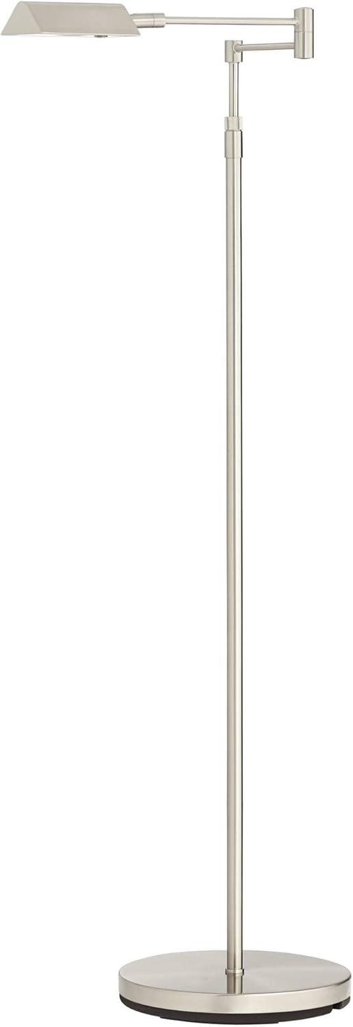 360 Lighting Zema Traditional Pharmacy Floor Lamp 49 1/2" Tall Brushed Nickel LED Adjustable Swing Arm for Living Room Reading Bedroom Offic