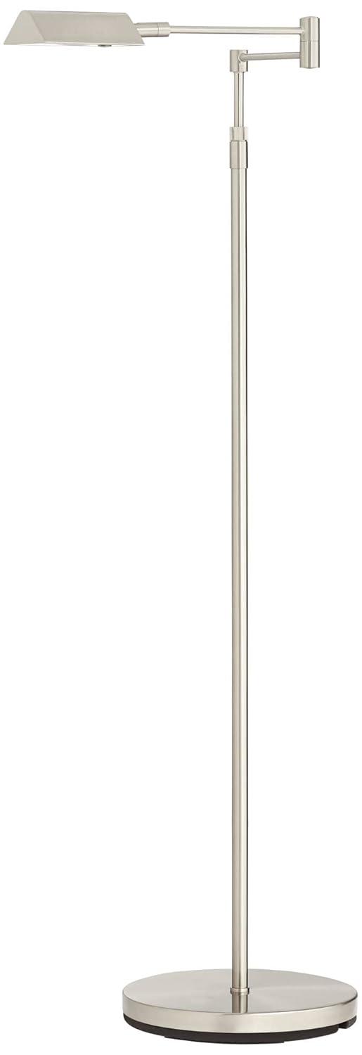 360 Lighting Zema Traditional Pharmacy Floor Lamp 49 1/2" Tall Brushed Nickel LED Adjustable Swing Arm for Living Room Reading Bedroom Offic