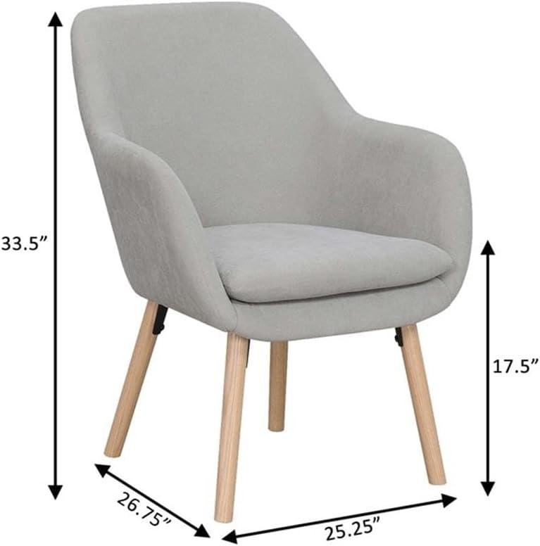 CLkPde Take a Seat Charlotte Accent Chair, 25.25" L x 26.75" W x 33.5" H, Pewter Gray Linen