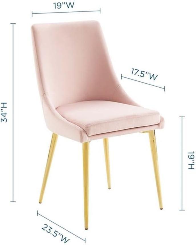 Ergode Viscount Modern Accent Performance Velvet Dining Chair - Pink