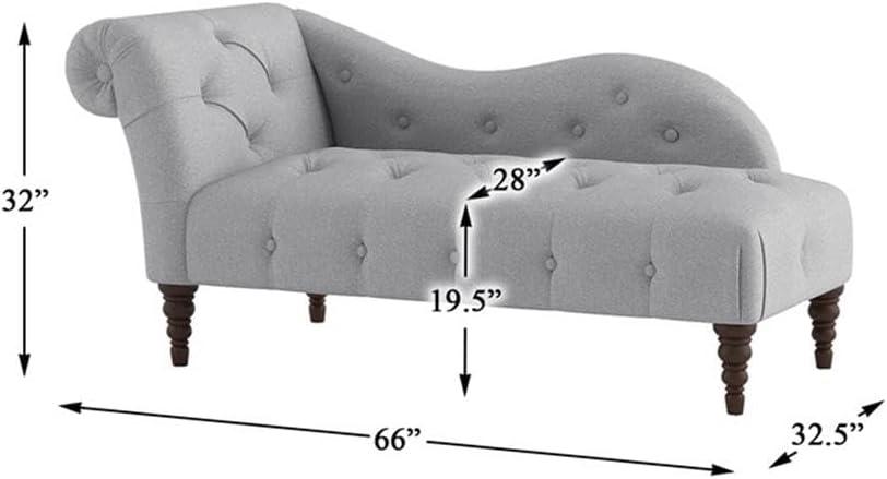 Lexicon Blue Hill 66" Traditional Textured Fabric Chaise in Dove Gray