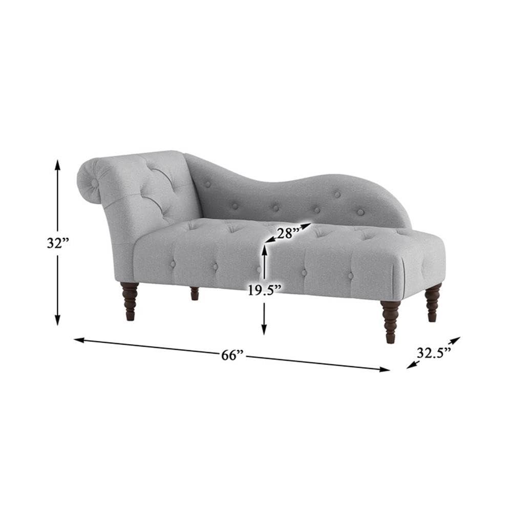 Lexicon Blue Hill 66" Traditional Textured Fabric Chaise in Dove Gray