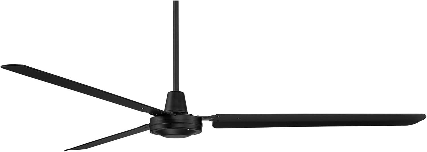 Casa Vieja 72" Casa Velocity Large Modern Indoor Outdoor Ceiling Fan 3 Blade Wall Control Matte Black Finish Bedroom Living Room Damp Rated