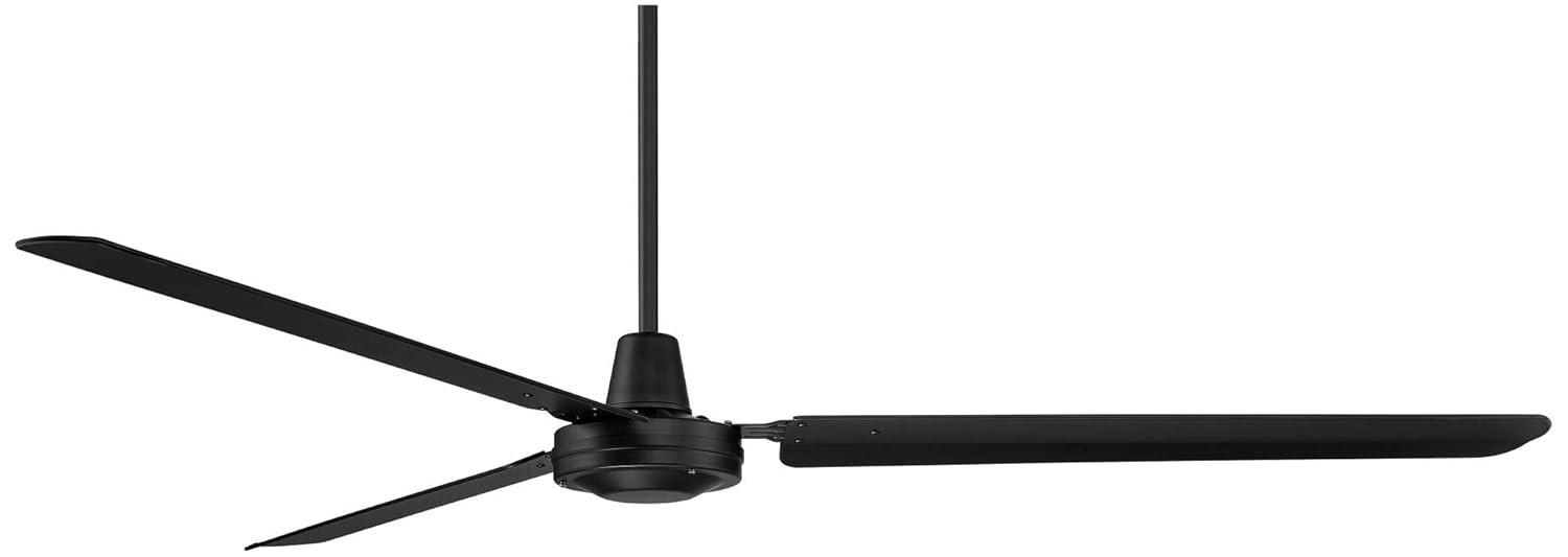 Casa Vieja 72" Casa Velocity Large Modern Indoor Outdoor Ceiling Fan 3 Blade Wall Control Matte Black Finish Bedroom Living Room Damp Rated