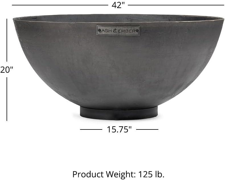 Ash & Ember 42" Hemisphere Fire Pit, Wood Burning Backyard Fireplace, Round Flat Flanged Base, Cast Iron Patina Fire Bowl, Portable Outdoor Firepit Ideal for Backyard Parties and Camping