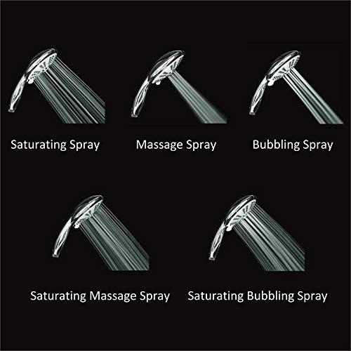 Ana Bath High-Pressure Anti-Clog 5-Inch 5- Setting Handheld Shower Head System + 96-Inch Stainless Steel Shower Hose (Chrome)