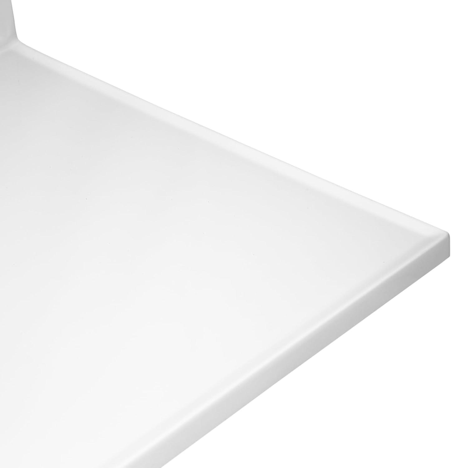 61 Inch Cultured Marble Vanity Top with Backsplash, Improved Package, White