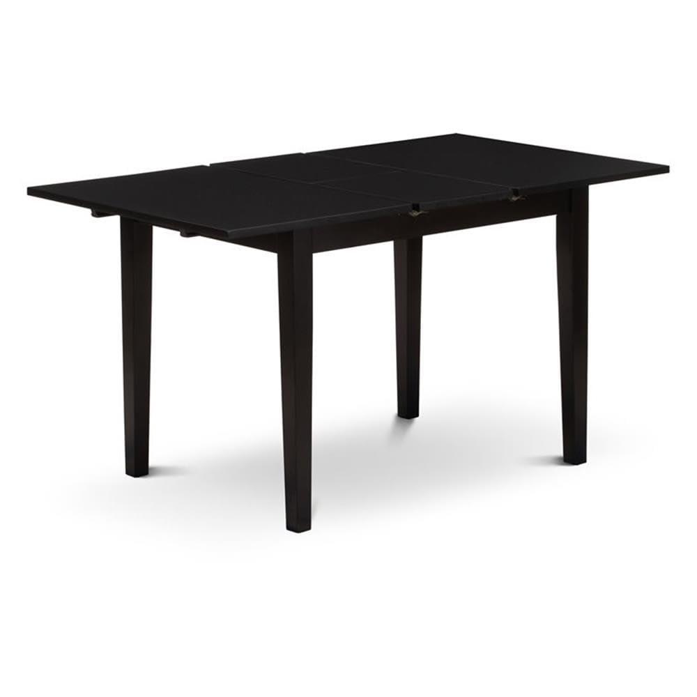 East West Furniture Norfolk Rectangular Wood Dining Table in Black