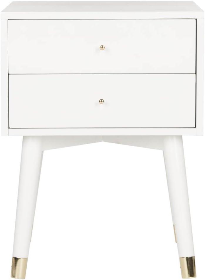 Lyla Retro Nightstand - White/Gold - Safavieh.