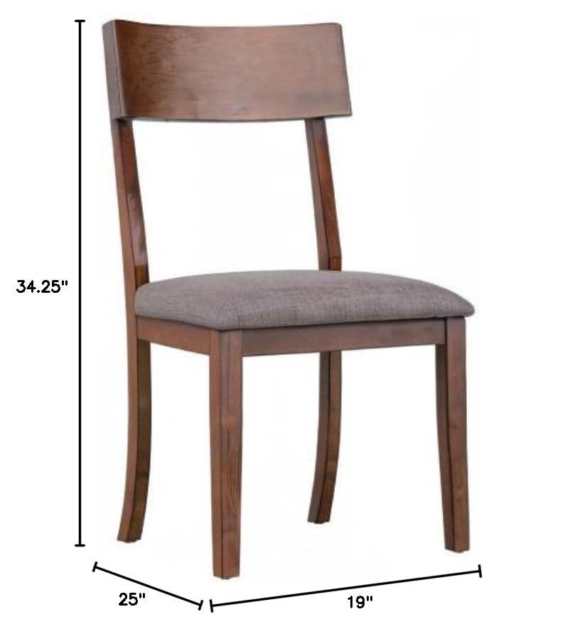 Sunset Trading 34.25 x 19 x 25 in. Mid Century Dining Chair with Padded Performance Fabric Seat Danish Walnut - Set of 2