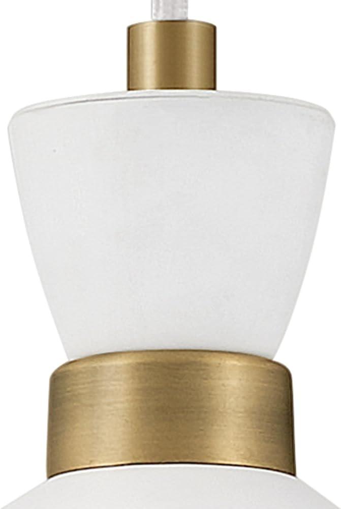 Lark Simon 1 - Light Pendant in  Matte White/Heritage Brass