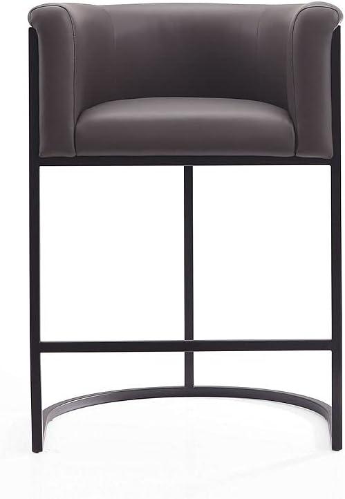 Cosmopolitan Pebble Faux Leather 24" Counter Stool with Metal Frame