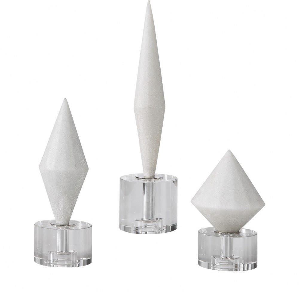 Uttermost Alize 14" High Diamond Crystal Sculptures Set of 3