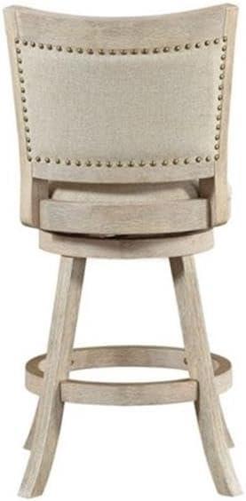 Dovecove Falken Swivel Upholstered Counter Stool with Solid Wood Frame