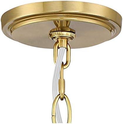 Possini Euro Design Sydney Warm Brass Drum Chandelier 25" Wide Modern Clear Gold Organza Shade 6-Light Fixture for Dining Room House Kitchen Island