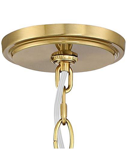 Possini Euro Design Sydney Warm Brass Drum Chandelier 25" Wide Modern Clear Gold Organza Shade 6-Light Fixture for Dining Room House Kitchen Island